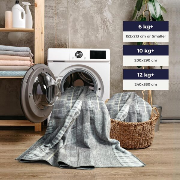 Arty Rugs Machine Washable Rug, 122x170cm, 75% Recycled Cotton, Short Pile, Non-Slip Backing, Non-Shedding, Area Rugs for Living Room, Bedroom, Kitchen, Hallway, Office, Silver Grey - Image 6