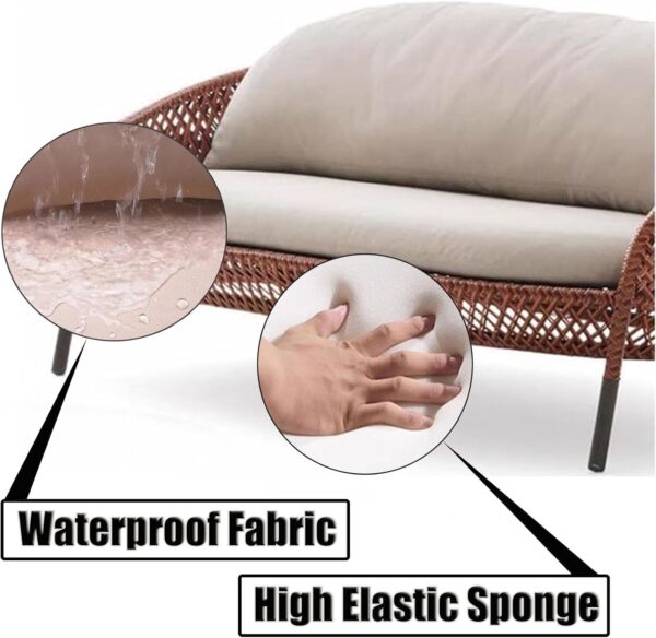 KPHYMOD PE Wicker Outdoor Loveseat Patio Furniture, Rattan Chairs With Cushions, Outdoor Modern Sectional Conversation Sofa For Deck Yard Porch - Image 10