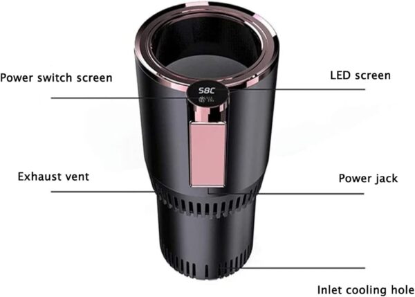Mini Fridge Auto Car Cup Warmer Cooler,Smart Cooler Warmer Heater For Coffee Beverage Milk With LED Temperature Display,Touch Control (Color : Purple, Size : 105x95x165mm) - Image 4