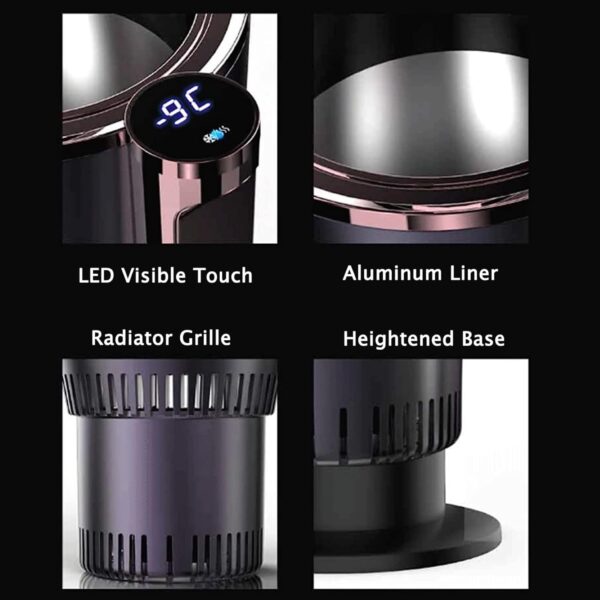Mini Fridge Auto Car Cup Warmer Cooler,Smart Cooler Warmer Heater For Coffee Beverage Milk With LED Temperature Display,Touch Control (Color : Purple, Size : 105x95x165mm) - Image 5