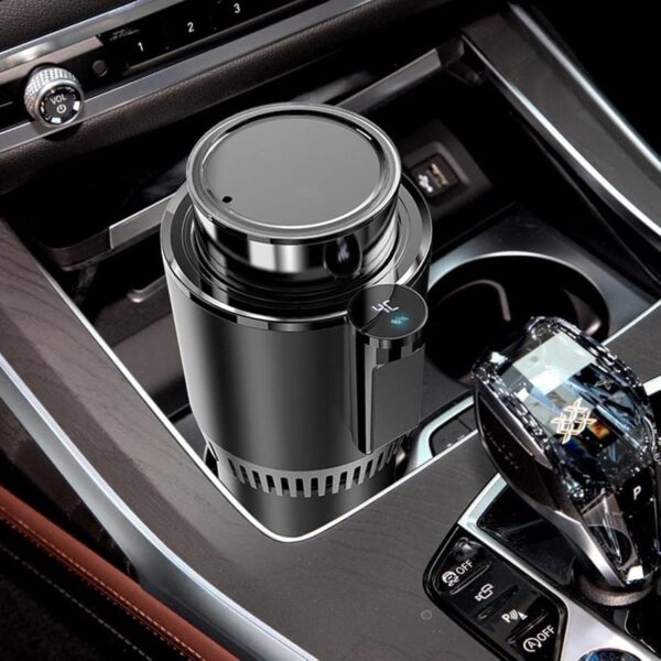 Mini Fridge Car Cup Cooler, 12V Smart Car Cup Mug Holder Quick Cooling Car Refrigerator Insulation Drink Cooler Cup For Family, Outdoor, Road Trip (Color : Black, Size : 105x95x165mm) - Image 8