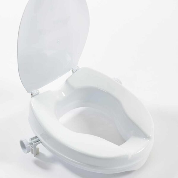 NRS Healthcare Linton Raised Toilet Seat with Lid, 50 mm / 2 inch, White - Image 6
