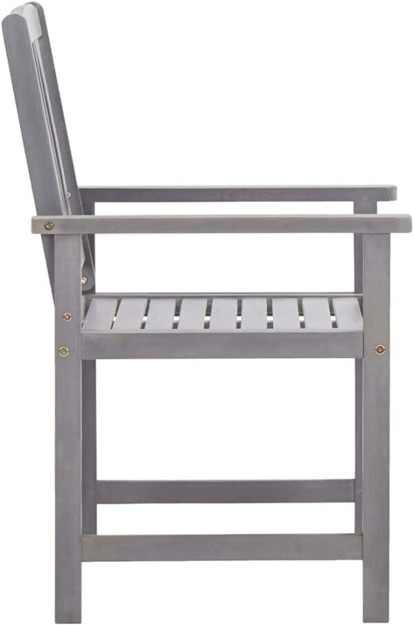 GCHDHAPB Home-Outdoor Home-Outdoor Furniture Sets,5 Piece Outdoor Dining Set Grey Solid Acacia Wood - Image 8