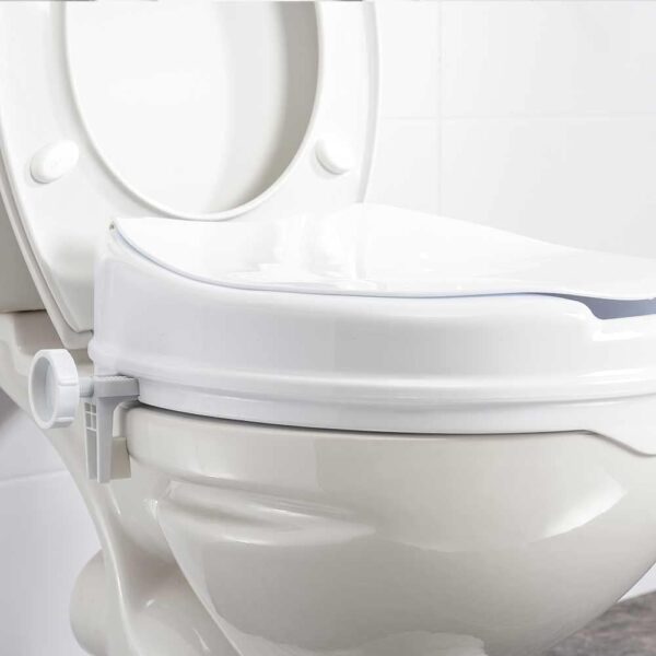 NRS Healthcare Linton Raised Toilet Seat with Lid, 50 mm / 2 inch, White - Image 5