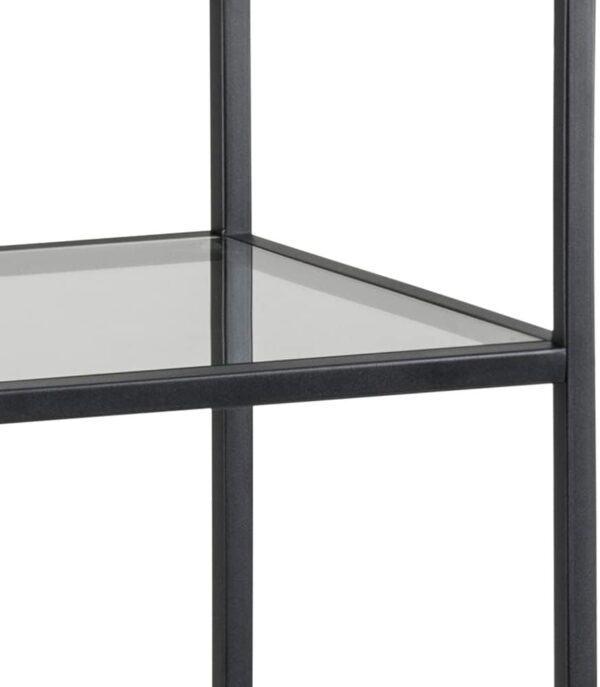 AC Design Furniture Jörn Metal Bookcase with 3 Shelves, Glass Shelf, Storage Shelf for Living Room, Home Office Furniture, Bedroom Furniture, Easy Assembly, H: 119, 5 x W: 33,7 x D: 31,7 cm - Image 6