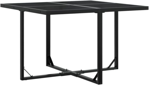WKIEQACO Outdoor Outdoor Furniture Sets,9 Piece Garden Dining Set Black Poly Rattan - Image 4