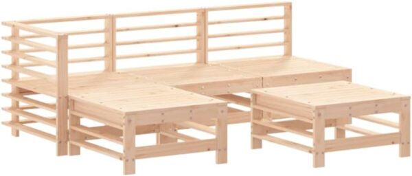 Vopese 5 Piece Garden Lounge Set Solid Wood Pine, Garden Furniture Set, Patio Outdoor Yard Terrace Balcony Sofa Seat Seating Sitting Furniture Corner Backyard Sofa Set Type10 - Image 3