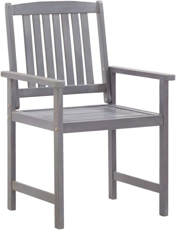 GCHDHAPB Home-Outdoor Home-Outdoor Furniture Sets,5 Piece Outdoor Dining Set Grey Solid Acacia Wood - Image 6
