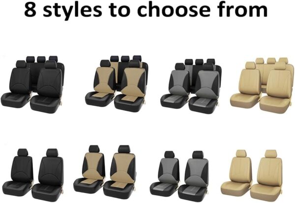 VISLONE Universal Car Seat Covers, PU Leather Car Seat Protector, Fit Most Trucks, SUVs, or Vans - Image 4