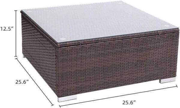 ZYMEN 3 Pieces Patio PE Wicker Rattan Sofa Set Patio Furniture Set Commemoration Day - Image 3