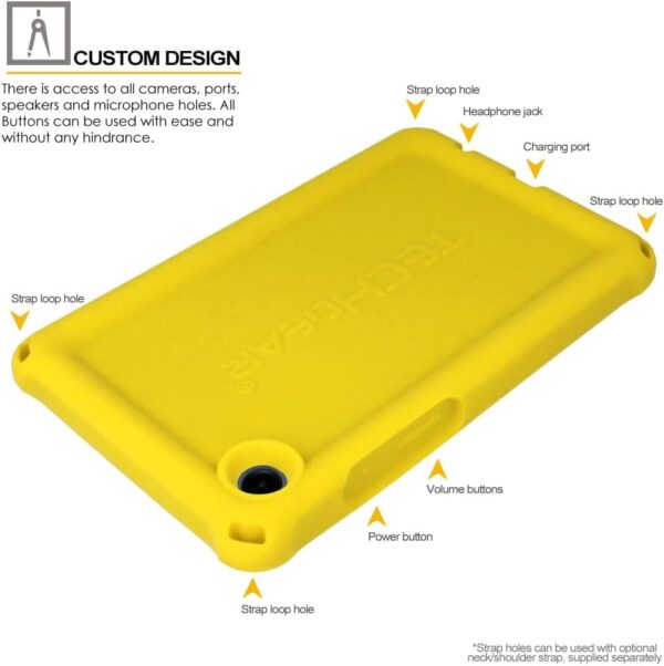 TECHGEAR Bumper Case fits Samsung Galaxy Tab A9 8.7" 2023 (SM-X110 / SM-X115) Rugged Shockproof Soft Silicone Protective Easy Grip Anti-Slip Body Case with Screen Film, Kids Proof Case [Yellow] - Image 10