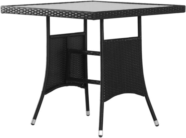 UJCHVHN Item-3 Piece Garden Dining Set Poly Rattan Black,Outdoor Outdoor Furniture Sets - Image 8