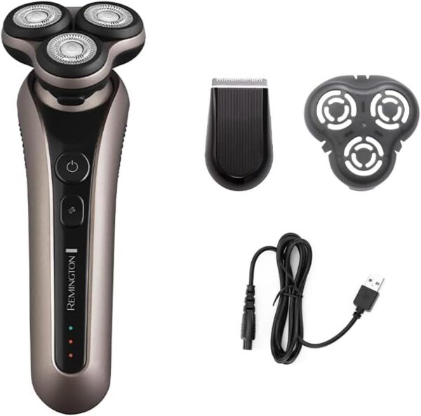 Remington X7 Limitless Men's Electric Shaver (Cordless, Wet & Dry, Rotary Shaver, 360° PivotBall, Flexible Shaving Heads, Detail Trimmer, Turbo Mode, USB, 60-Minute Usage, 90-Minute Charge) XR1770 - Image 2