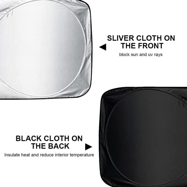 Car Windscreen Sun Shade,Front Windshield Sunshade,Foldable Cover Visor Sunshades,Reflective UV Dust Protector,Automotive Ray Protection Block Parasol,Keep Your Vehicle Cool,Fit Various Sizes,160x86cm - Image 5