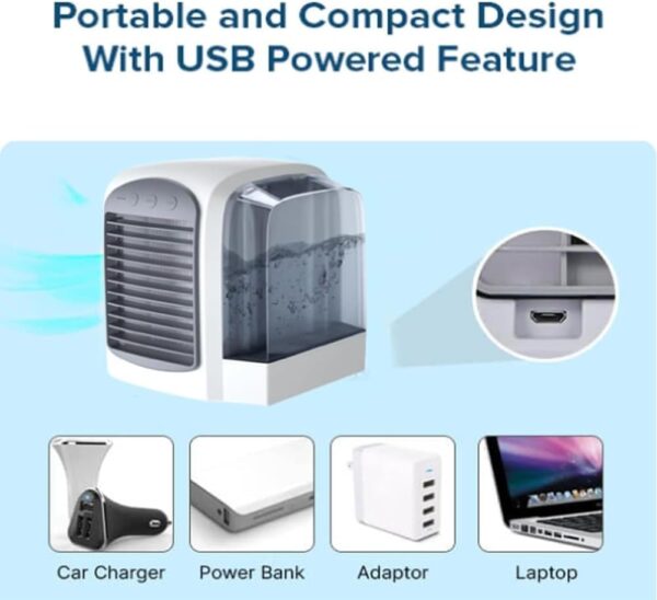 Polar Cooling Portable Air Conditioner,Polar Cooling Portable Ac with 380ml Tank,3 in 1 Air Cooler with Evaporative Cooling,Humidifying,And Air Purifying,Effortlessly Cool down Stuffy Rooms (grey-2pc) - Image 7