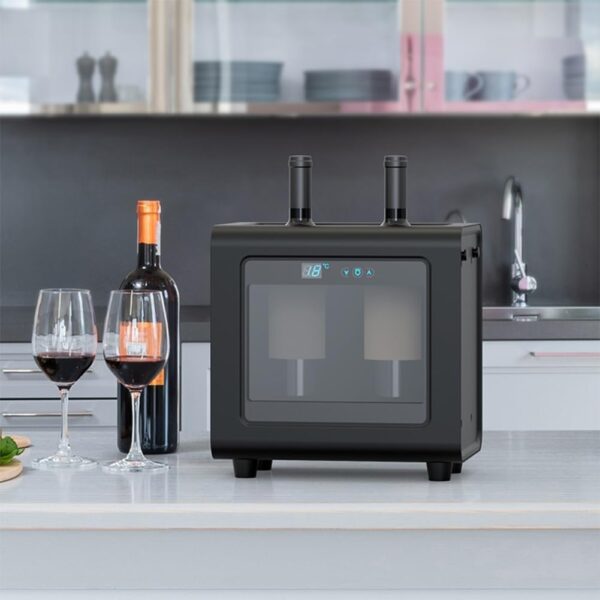 Electric Wine Chiller Refrigerator, Mini Electric Wine Chiller for Wine and Beverages, Countertop Wine Bottle Cooler with Smart Thermostat Control and LED Touch Button, for Beer Water Milk Wine Drink - Image 2