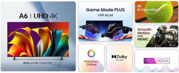 [2024] Hisense A6N 43" 4K UHD Smart TV | Dolby Vision & Audio | MEMC | Filmmaker | LowBlueLight - Image 6