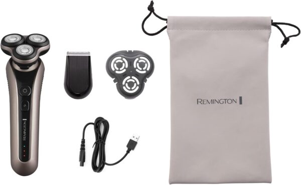 Remington X7 Limitless Men's Electric Shaver (Cordless, Wet & Dry, Rotary Shaver, 360° PivotBall, Flexible Shaving Heads, Detail Trimmer, Turbo Mode, USB, 60-Minute Usage, 90-Minute Charge) XR1770 - Image 12