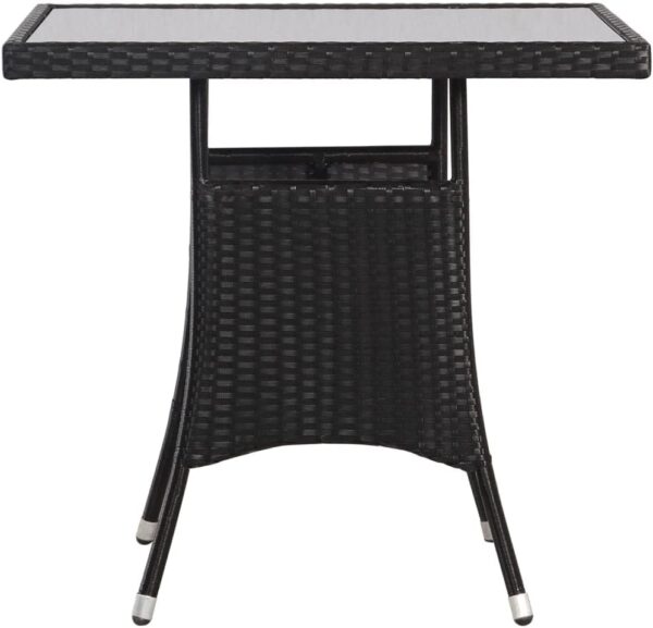 UJCHVHN Item-3 Piece Garden Dining Set Poly Rattan Black,Outdoor Outdoor Furniture Sets - Image 10