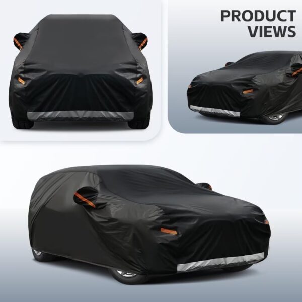GUNHYI 7 Layers Heavy Duty Hatchback Car Cover Waterproof 100%, Custom Fit For 3 Series Touring E30 1987-1994, All Weather Outdoor Car Cover Sun Rain Dust Protection, With Zip And Cotton Lined, Black - Image 8