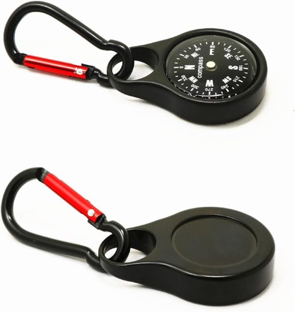 Compass with Carabiner,Zinc Alloy Clip-on Compass Keyring,Mini Survival Compass,Pocket Compass for Outdoor Camping Hiking Hunting Mountaineering - Image 8