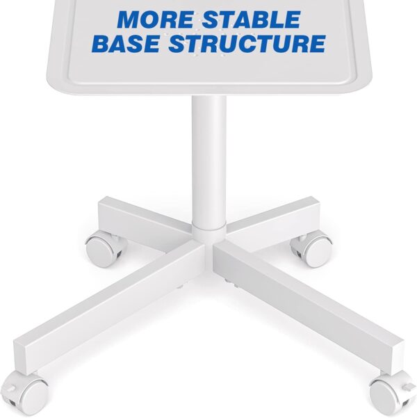 RFIVER Mobile TV Stand on Wheels for 27-60 Inch LCD LED Flat Screen Curved Screen TVs up to 40 kgs, Height Adjustable Shelf Rolling TV Cart as a Movable Portable TV Stand, Max VESA 400x400mm, White - Image 8