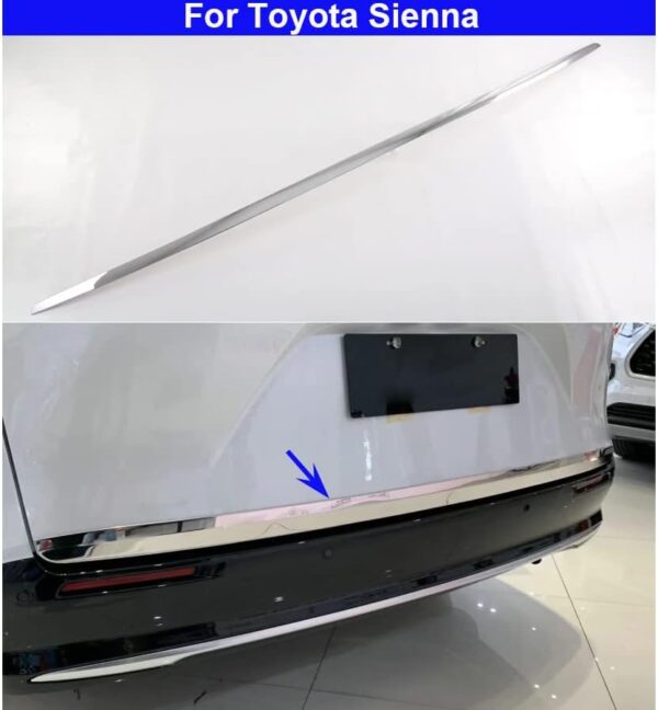 rong-car1 1pcs New ABS Chrome Car Bumper Back Rear Trunk Lid Cover Molding Trim For Sienna 2021 2022 2023 - Image 3