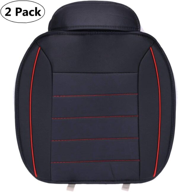 HONCENMAX Luxury Car seat Cover Cushion Pad Mat Protector for Auto Supplies for Sedan Hatchback SUV PU leather - Without Backrest - 2 Pack Front Seat Cover - Image 7