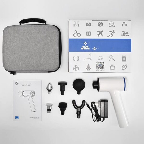 JJJ Massager Fitness Massage Meridian Muscle Touch Screen Vibration Electric Massage Gun Relaxation Massager Muscle Massager (Color : White) - Image 7