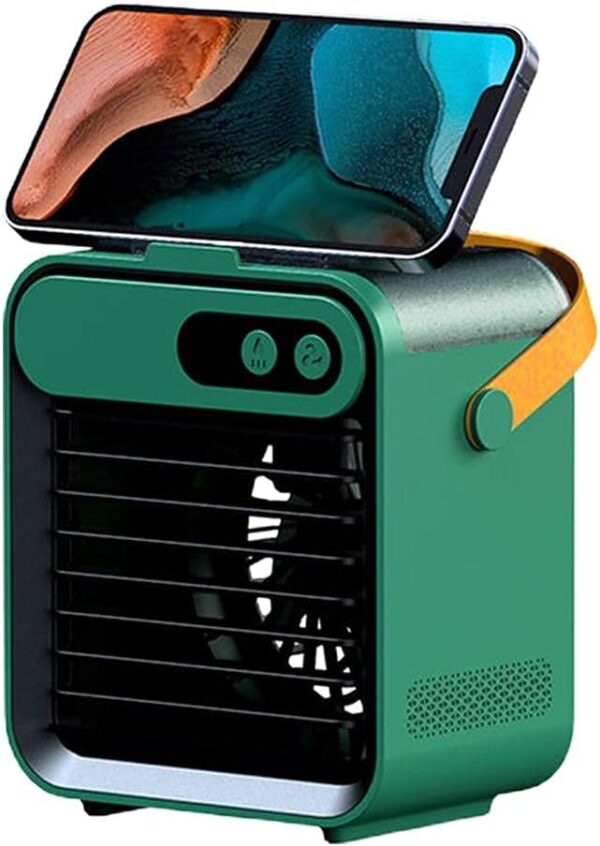 RENJIELI Portable Air Cooler, 150ML Mini Conditioner Fan 4000mAh Water-Cooled Cooler 4 in 1 Personal Humidifier with USB,2400 mah,3 Wind Speeds for Bedroom Home Office Outdoor Usage-Green - Image 2