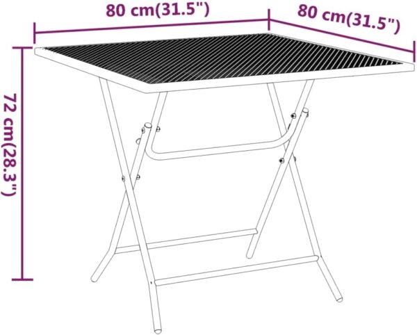 AJJHUUKI Home-Outdoor Home-Outdoor Furniture Sets,3 Piece Garden Dining Set Expanded Metal Mesh Anthracite - Image 11