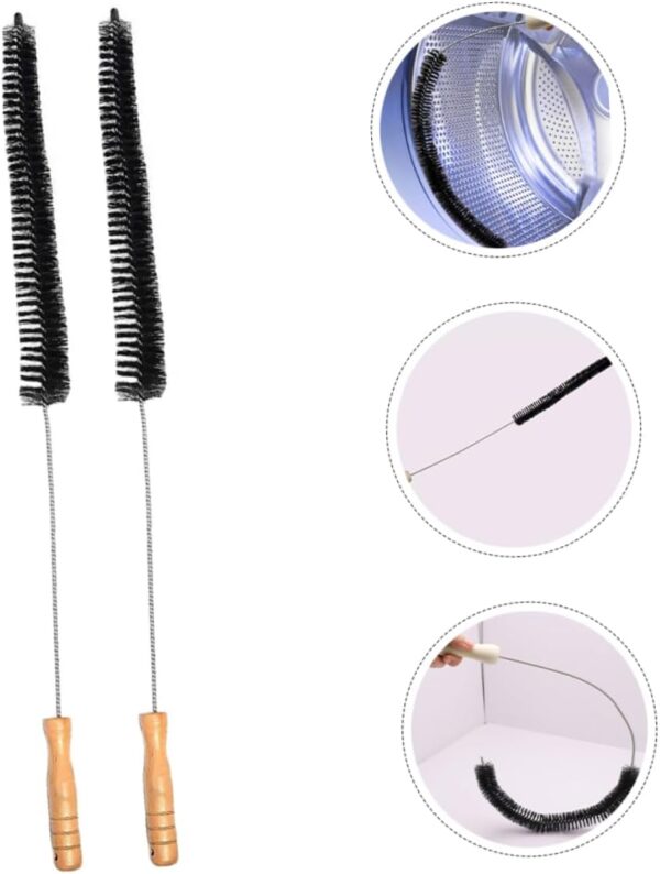 ROMISBABA Dryer Cleaning Brush for Washing Machines Pack Wooden Handle Deep Cleaning for Dryers Washers - Image 8