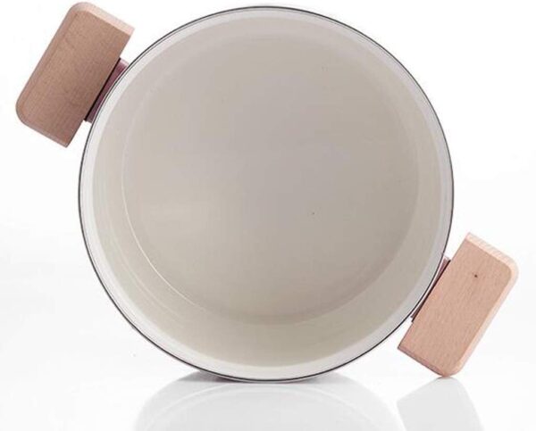 Enamel Soup Pot Steamer Kitchen Pot Milk Pan with Lid Instant Noodle Pot Stove Induction Cooker Milk Pot-Pink Stockpot - Image 6