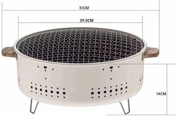 BBQ Grill, Portable Pre-Seasoned Charcoal Grill Stove, Versatile Cooking Methods, Indoor Outdoor Hibachi-Charcoal Grill For Camping Picnic Party(B) - Image 10