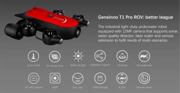 Underwater Drone ROV Robot with 4K UHD Action Camera Remote Control Shooting Under Water Camera Unmanned Submarine for Diving Fishing (150m) - Image 3