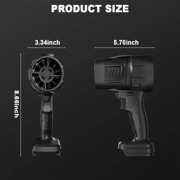Turbodry Car Dryer, 2024 Upgrade Turbo Dryer Blower for Car, Portable Cordless Design, High Power 4000R/min, 650g High Thrust, for Outdoor Cleaning Fallen Leaves, Snow, Dust Removal (Black*1Battery) - Image 8