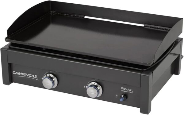 Campingaz Gas Plancha L, 2 Stainless Steel Burner Tabletop Gas BBQ, 7.5kW Power, Portable Table Ttop Grill, Large Non-Stick Steel Griddle, Teppanyaki Cooking Plate - Image 2