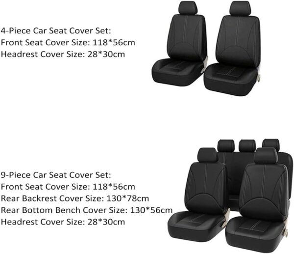 VISLONE Universal Car Seat Covers, PU Leather Car Seat Protector, Fit Most Trucks, SUVs, or Vans - Image 6