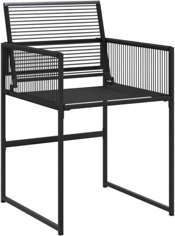 WKIEQACO Outdoor Outdoor Furniture Sets,9 Piece Garden Dining Set Black Poly Rattan - Image 5
