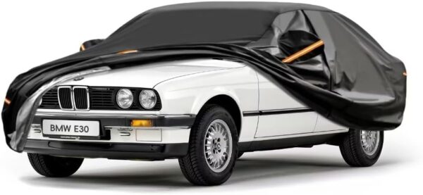 GUNHYI 7 Layers Heavy Duty Hatchback Car Cover Waterproof 100%, Custom Fit For 3 Series Touring E30 1987-1994, All Weather Outdoor Car Cover Sun Rain Dust Protection, With Zip And Cotton Lined, Black - Image 2