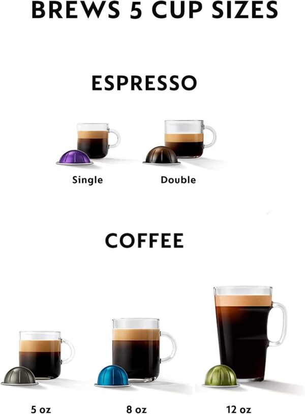 Nespresso Vertuo Pop+ Deluxe Coffee and Espresso Machine by De'Longhi, Silver - Image 6