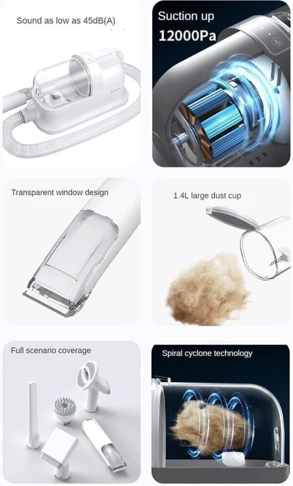 Dog Grooming Kit with Vacuum, Dog Clippers, Suction 99% Pet Hair, Professional Pet Grooming Kit Proven Tools for Shedding Grooming, Cat Dog Grooming Vacuum Kit - Image 4