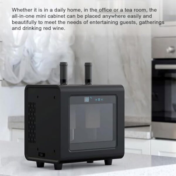 Electric Wine Chiller Refrigerator, Mini Electric Wine Chiller for Wine and Beverages, Countertop Wine Bottle Cooler with Smart Thermostat Control and LED Touch Button, for Beer Water Milk Wine Drink - Image 3
