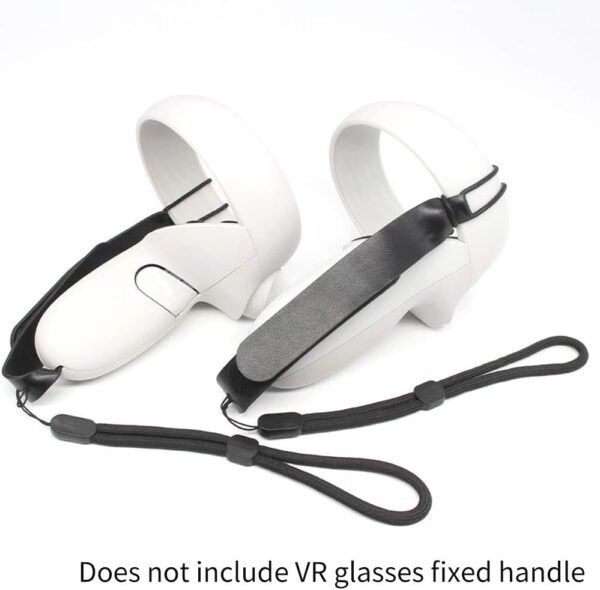 Handle Belt Set Gaming Non Slip VR Glasses Grip Fixed Band Controller Accessories Connection PU Leather Knuckle Strap Adjustable Anti Falling For Oculus Quest 2(B) - Image 3