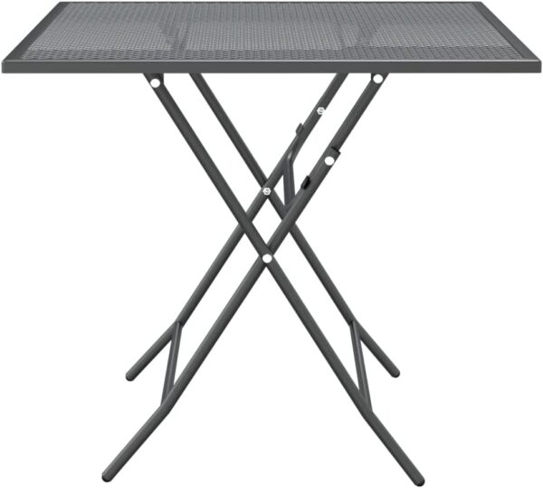 AJJHUUKI Home-Outdoor Home-Outdoor Furniture Sets,3 Piece Garden Dining Set Expanded Metal Mesh Anthracite - Image 6