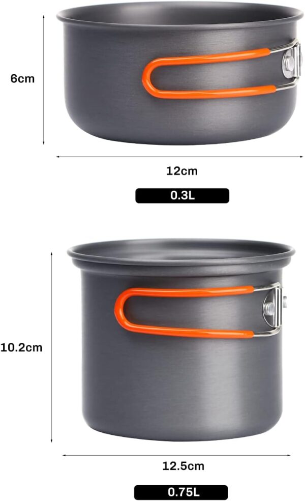 Fire-Maple Camping Pot Bowl Foldable Backpacking Cooking Set Pots for 1 Person 195g FMC-207 Ultralight Outdoor Single Cookware - Image 6