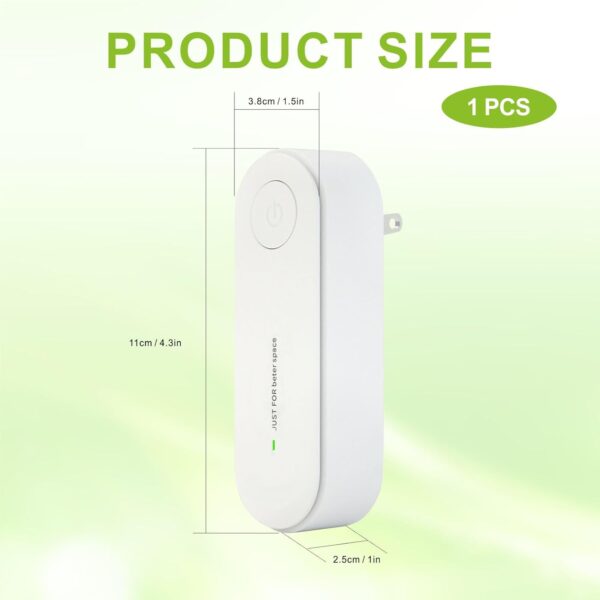 Mini Air Purifier,Small Air Purifier with Silent Work,Plug ln Air Freshener for Bedroom/Home/Kitchen/Toilets/Living Room/Pet Room - White - Image 4