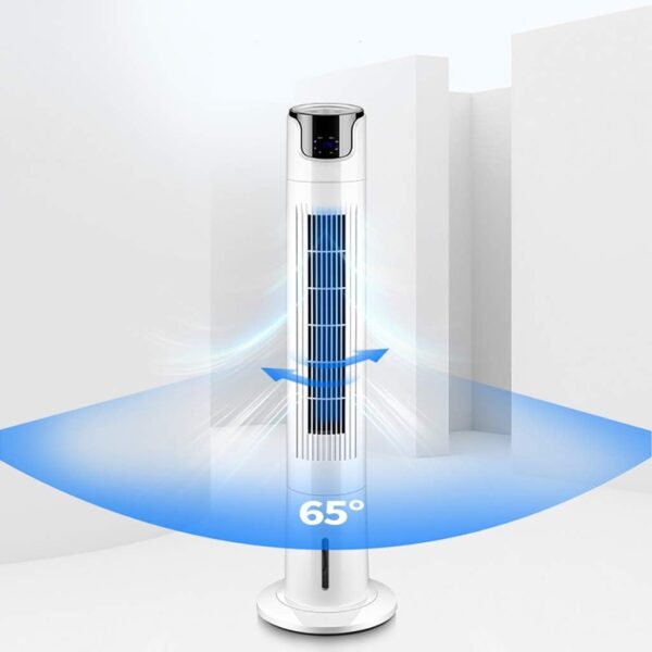 Portable Air Conditioner Fan Space Air Coolers Bladeless Portable Air Conditioning Unit Evaporative Cold Air Fan Single Cool LED Display Table Fan House Office Nightstand White - Image 3