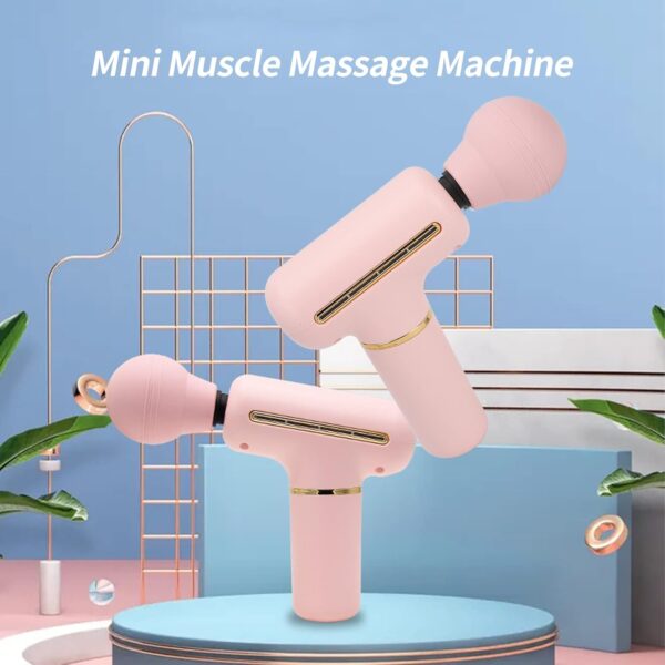 Mini Muscle Massage Gun, Mini Muscle Percussion Massager, Portable 4-Speed ​​Vibration Deep Body Relaxation Machine, for Athletes, Blue (Pink) - Image 5