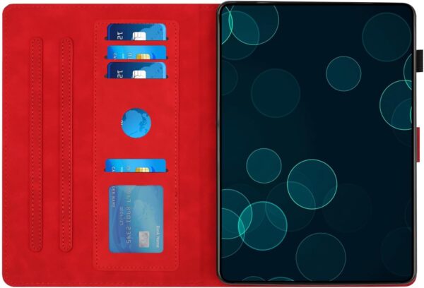 LMFULM® Case for Amazon Fire HD 8/8 Plus 2020 10th Gen (8.0 Inch) PU Leather Case Protective Shell Wallet with Sleep/Wake Stand Case Flip Cover Holster Wave Print Red - Image 5